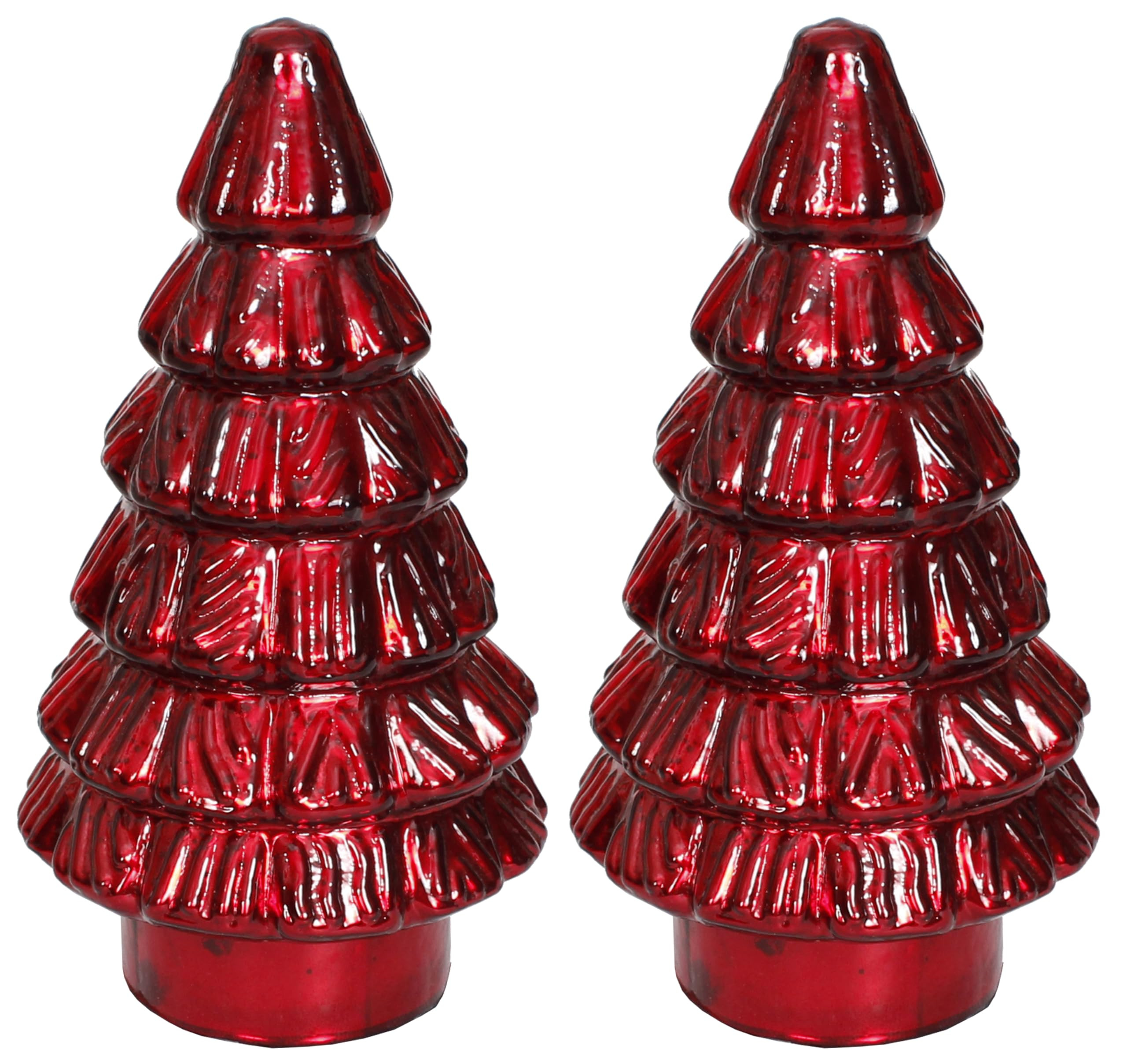 Christmas Glass Trees Set of 2 Pieces 4.5 inch Width x 8 inch Heigh Tabletop Décor Forest Glass ... | Amazon (US)