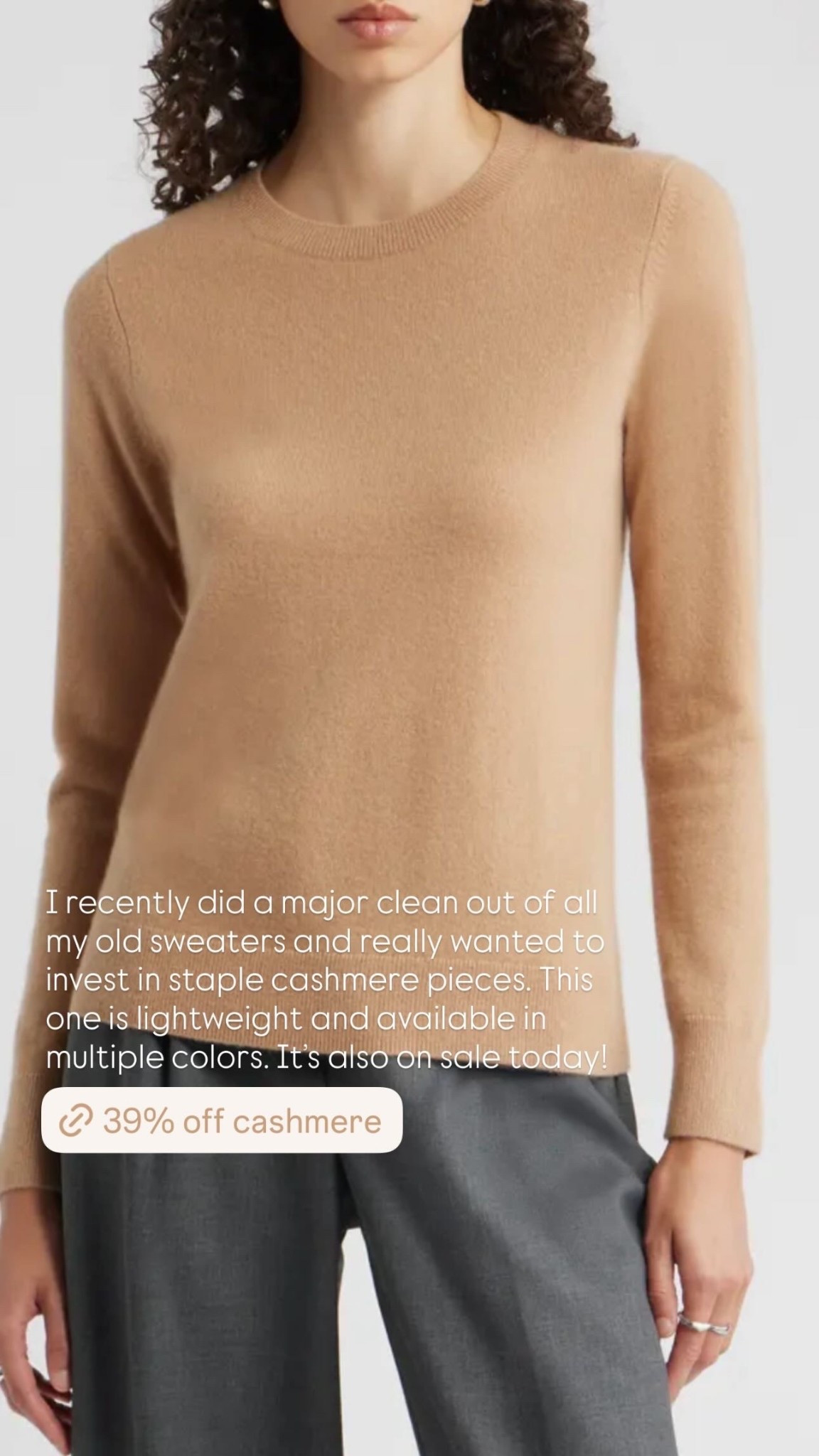 I recently did a major clean out of all my old sweaters and really wanted to invest in staple cashmere pieces. This one is lightweight and available in multiple colors. It's also on sale today!

#LTKHoliday #LTKGiftGuide #LTKCyberWeek