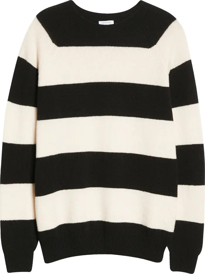 Sunspel Stripe Lambswool Crewneck Sweater | Nordstrom | Nordstrom