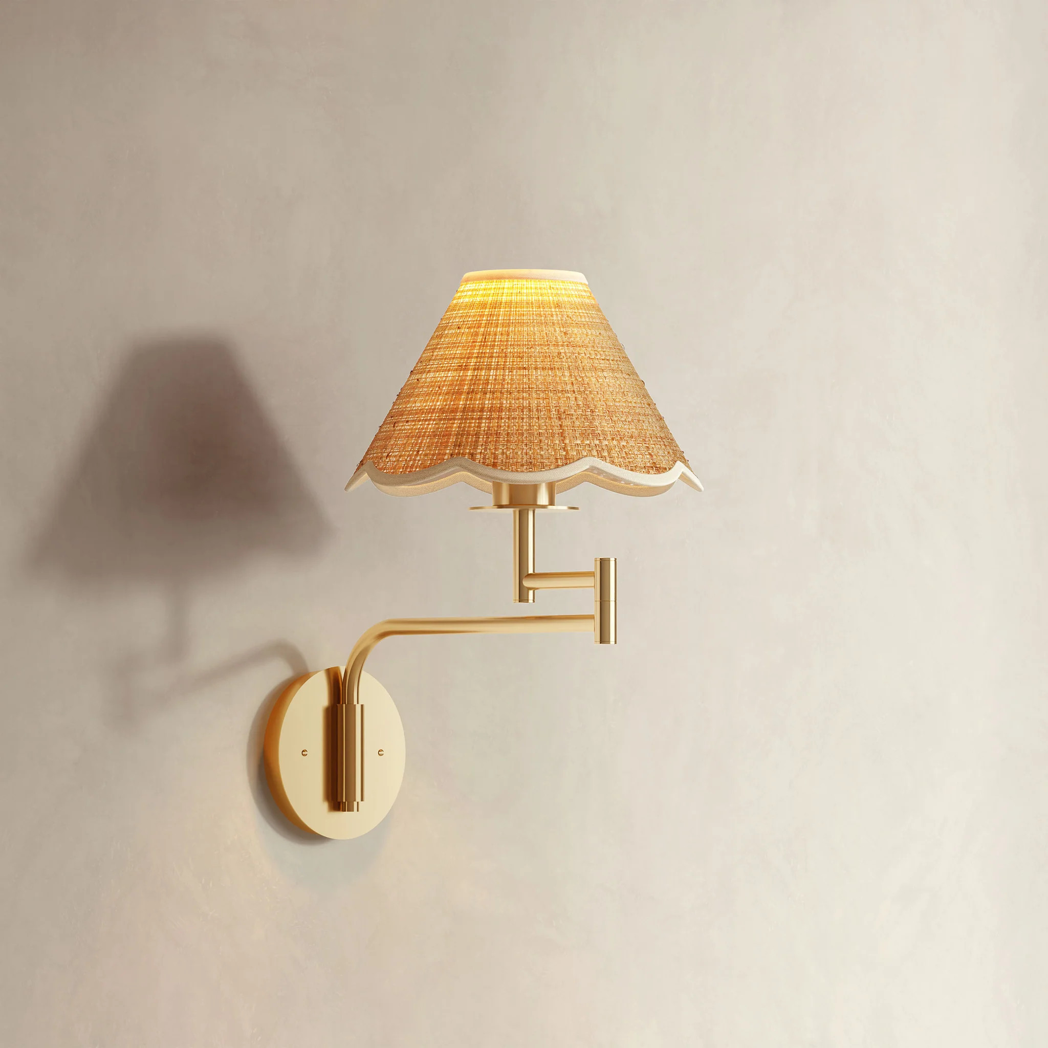Aria Clamp Rattan Sconce | Rowabi