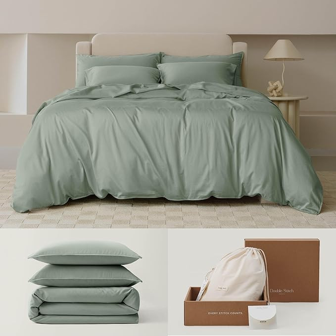 Double Stitch by Bedsure Cotton Tencel Duvet Cover Set - Good Housekeeping Award Winner, Luxe Duv... | Amazon (US)