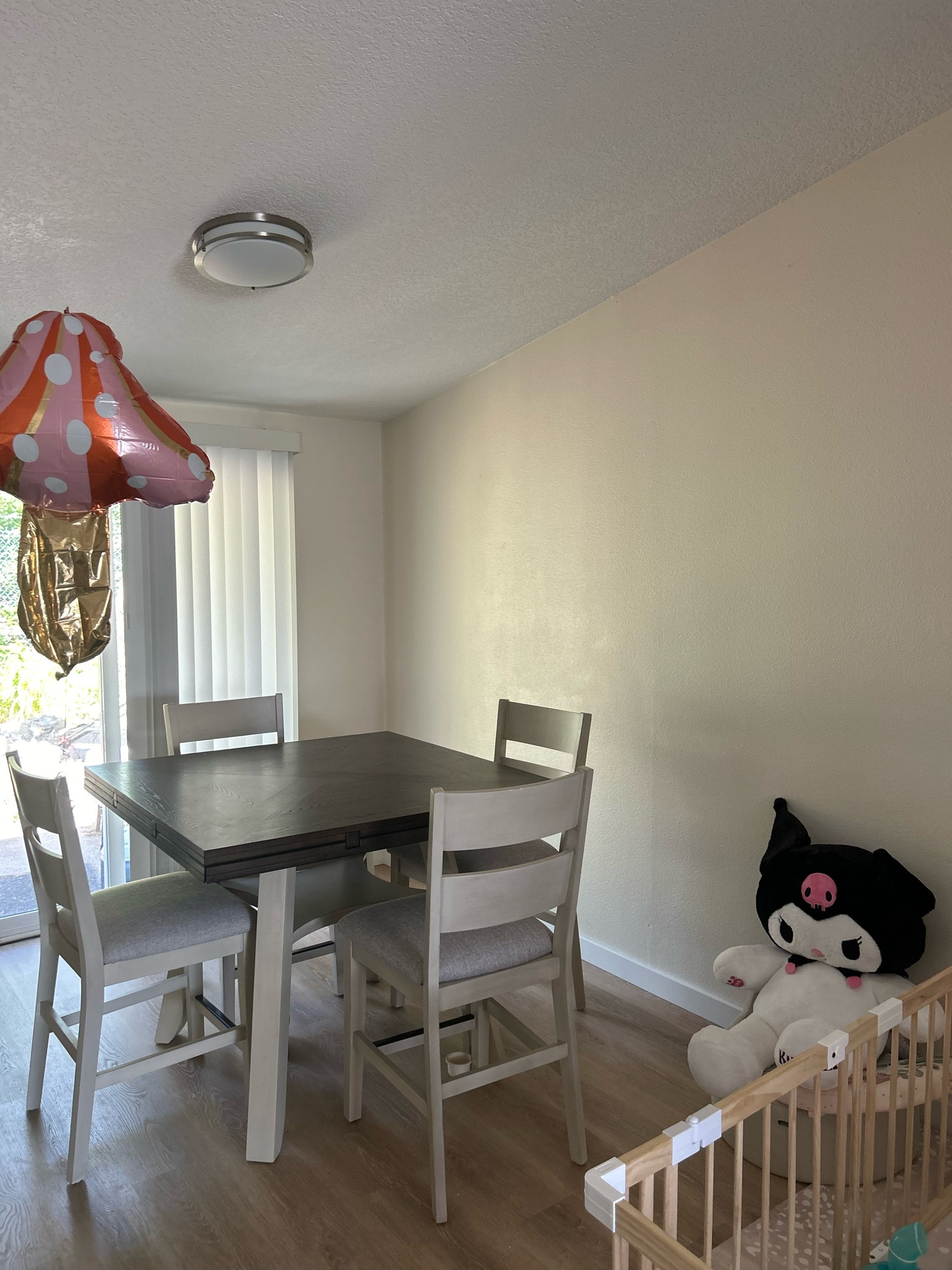 Table extends to 66 inches with the 18-inch leaf in place. This the closest table to mine .

#LTKU #LTKHome #LTKFamily