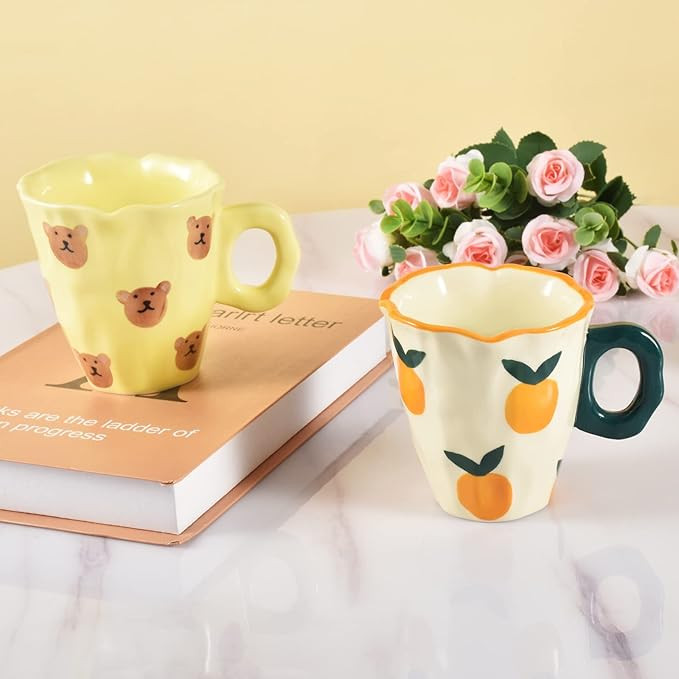 Koythin Ceramic Coffee Mug, Hand-painted Irregular Novelty Coffee Cup for Office and Home, Dishwa... | Amazon (US)