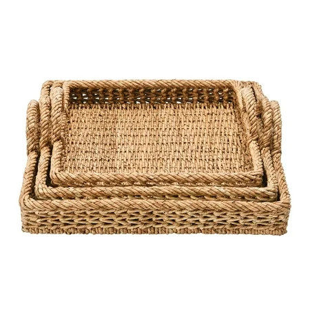 Creative Co-Op S/3 Decorative Water Hyacinth Tray | Walmart (US)