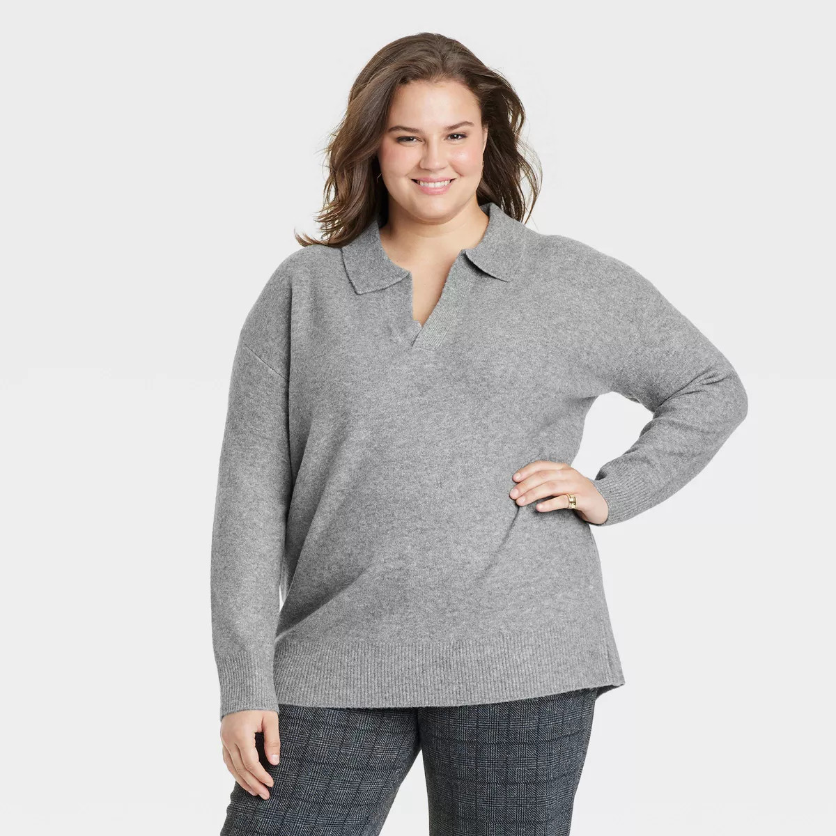 Women's Cozy Knit Polo Collar Pullover Sweater - A New Day™ | Target