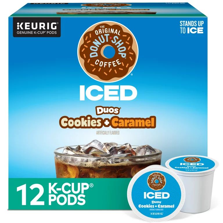 The Original Donut Shop, Duos Cookies + Caramel Iced K-Cup Coffee Pods, 12 Count | Walmart (US)
