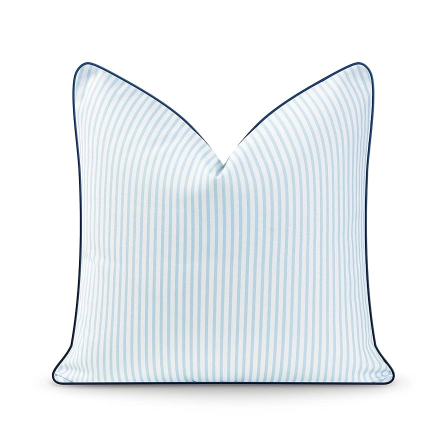 Hofdeco Premium Coastal Hampton Style Patio Indoor Outdoor Pillow Cover Only, 20"x20" Water Resis... | Amazon (US)