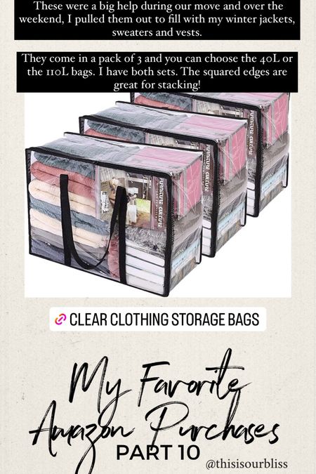 Clear clothing storage bags, spring cleaning, home organization, amazon home 

#LTKsalealert #LTKhome #LTKunder50