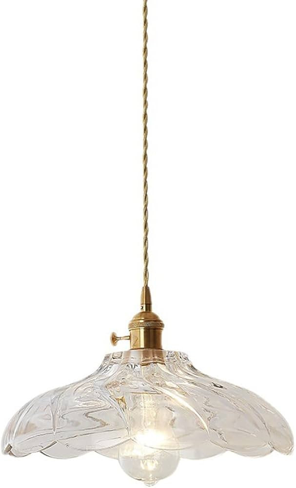 Nordic Glass Shade Pendent Lamp,Indoor Brass Ceiling Hanging Light,Home Kitchen Island Suspended ... | Amazon (US)
