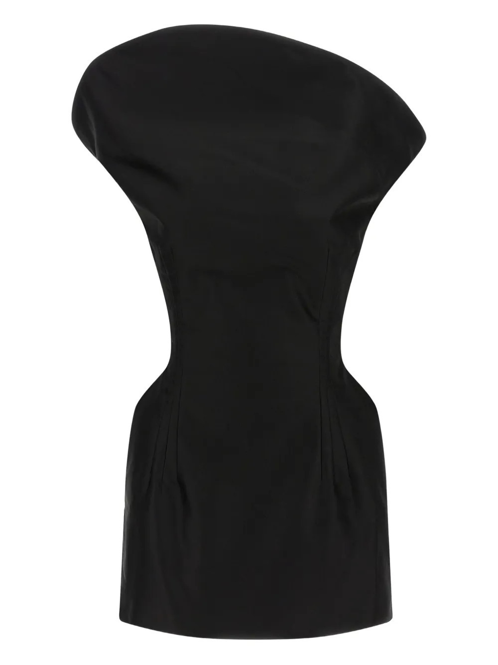 Magda Butrym asymmetrical sculpted cotton mini dress - Black | Farfetch Global