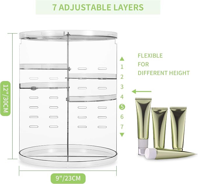 360° Rotating Makeup Organizer, Spinning Bathroom Organizer Countertop, Carousel Vanity Organize... | Amazon (US)