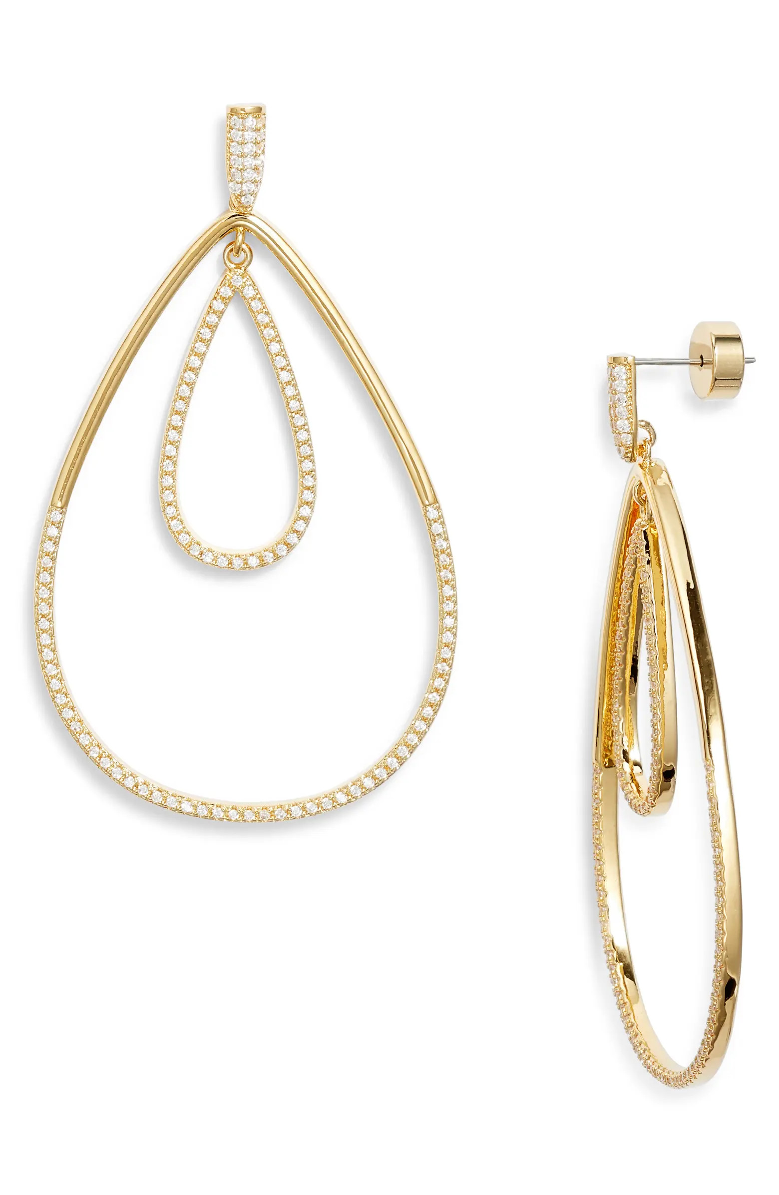 Cubic Zirconia Double Teardrop Earrings | Nordstrom