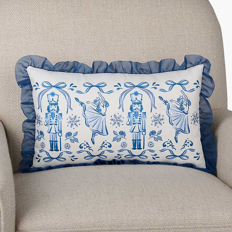 New! Blue Nutcracker Ballet Lumbar Pillow | Kirklands