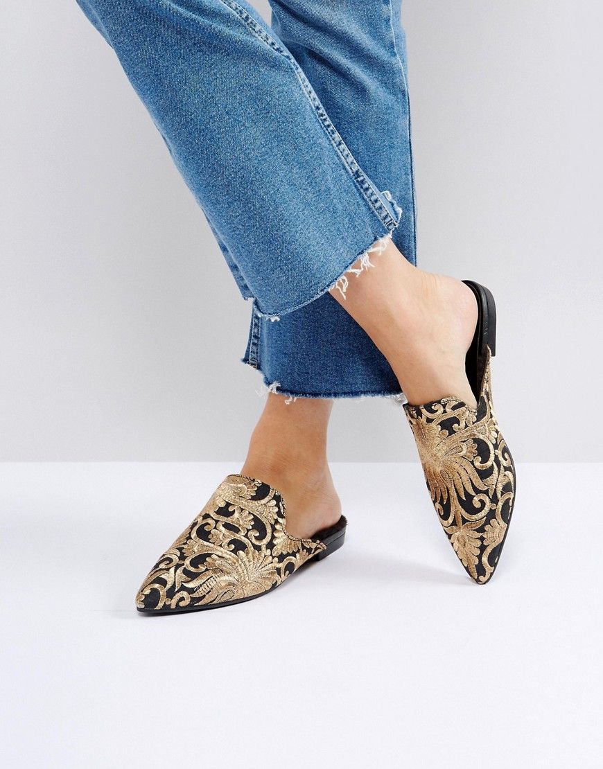 Vagabond Katlin Embroidered Faux Fur Lined Mules - Multi | ASOS US