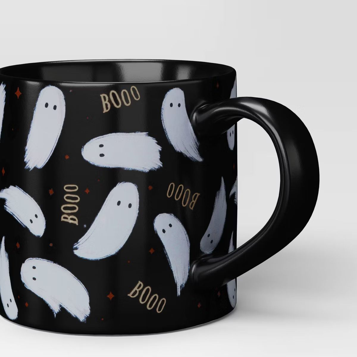 16oz Halloween Stoneware Mini Ghost/ Boo Print Mug Black - Hyde & EEK! Boutique™ | Target