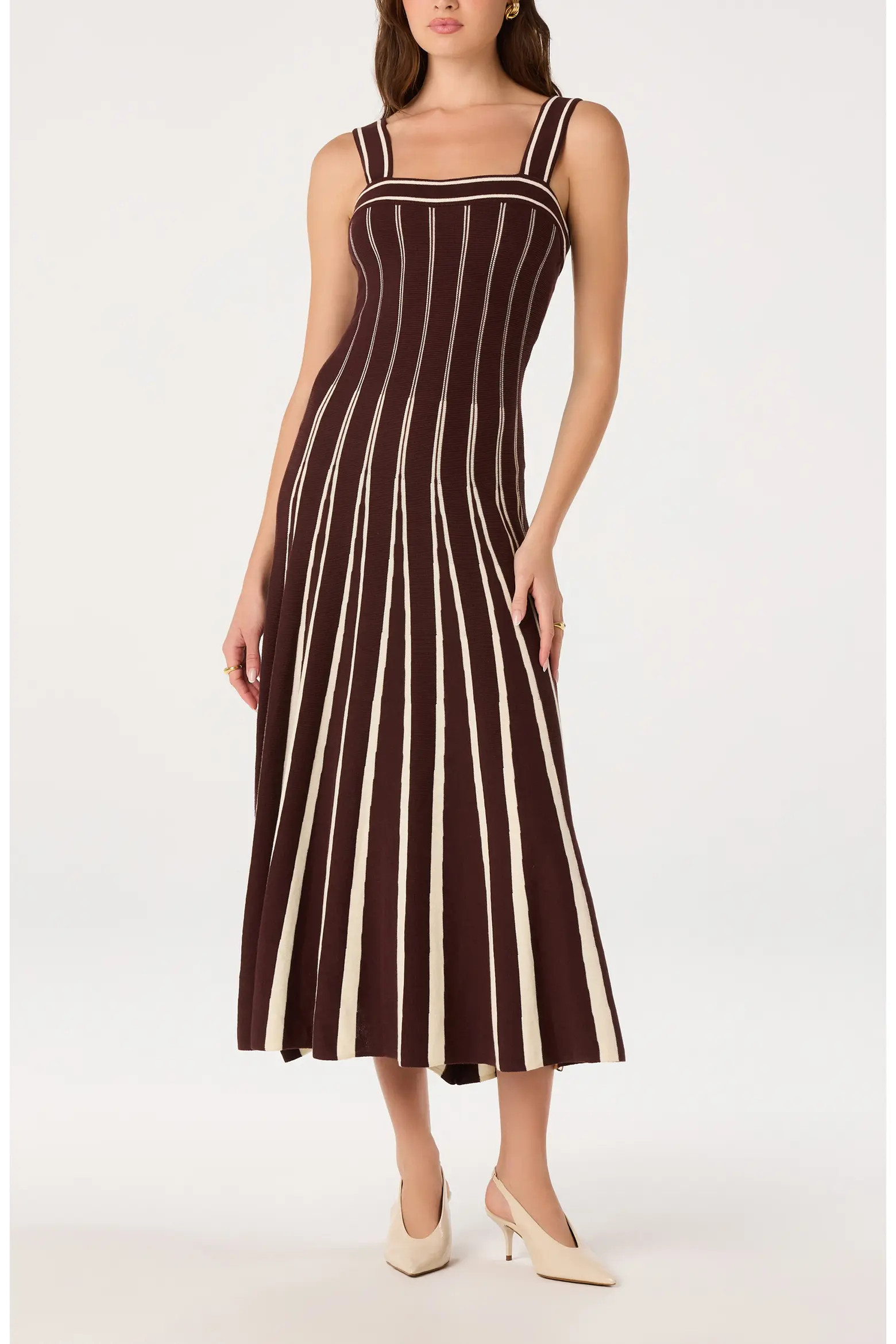 ASTR the Label Marlen Striped Fit and Flare Midi Dress (Women) | Nordstrom | Nordstrom