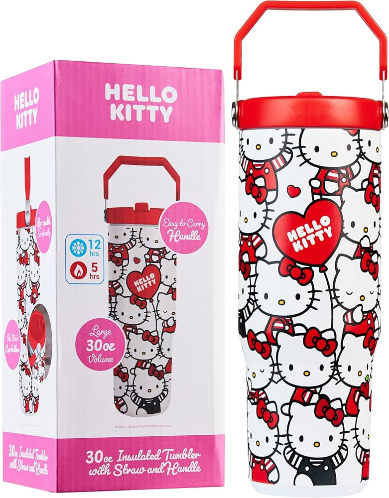 Get Trend Hello Kitty Sanrio Tumbler with Straw 30oz Girls Teens Women Insulated Cup with Lid Tra... | Amazon (US)