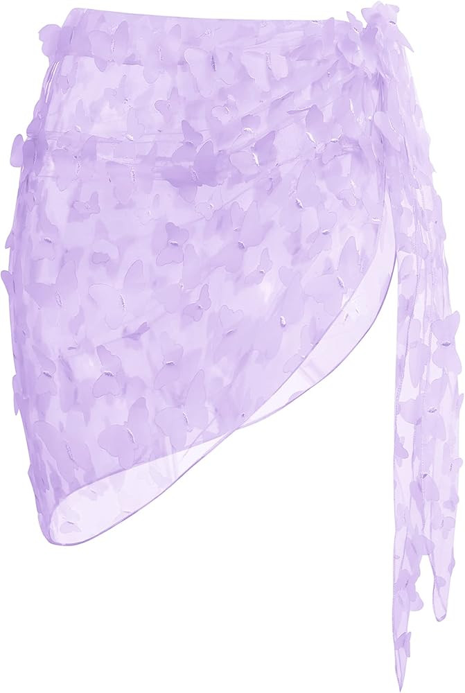 Ekouaer Womens 2025 Sarongs Beach Wraps Chiffon Beach Cover Up Short Sheer Bikini Wraps S-3XL | Amazon (US)