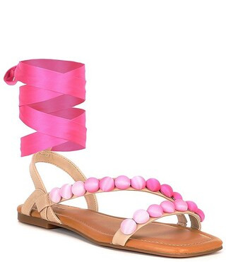 Gianni Bini x Jess Southern Ashley Bead Detail Ankle Wrap Sandals | Dillard's | Dillard's