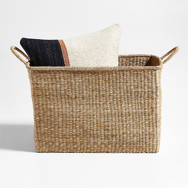 Vonne Medium Square Decorative Basket | Crate & Barrel | Crate & Barrel