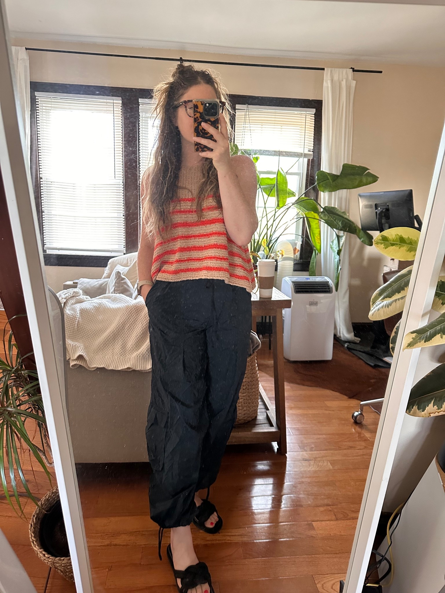 Summer delight ✨ 

- these parachute pants are so light — occasionally on sale so be on the lookout 

- knit stripe top that’s giving “Europe”

(*anthro gives you 20%off for your birthday if you have an account!!) 

- comfy clearance Rothy’s (they give military, teacher etc. discounts too, if applicable to you!) 

- glasses that make you look smart because they are giant, but also turn into sunglasses with one swoop of a magnetic add on. 

#parachutepants #rothys #sandals #knittop #crochettop #summerwaves #magneticglasses 

#LTKSummerEdit