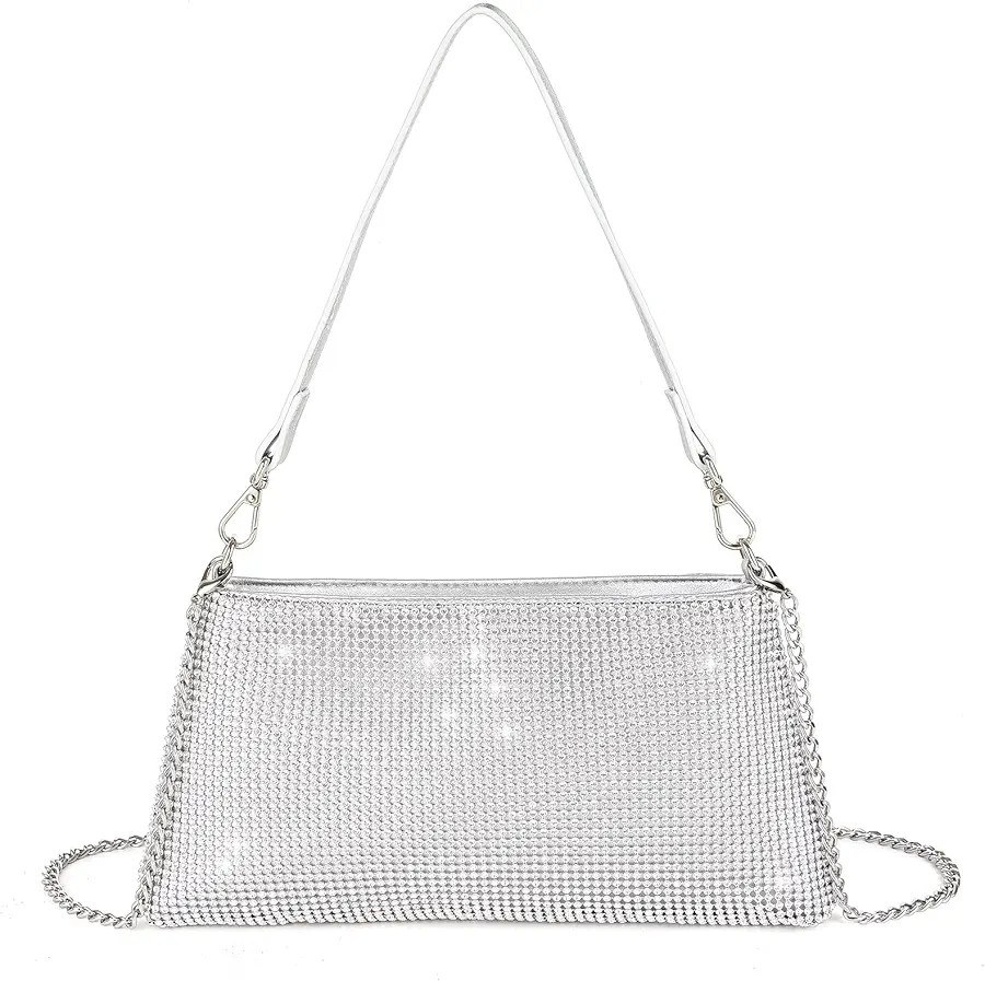 Valleycomfy Bling Evening Clutch Bag for Women Lady Girl Bride Rhinestone Purse For Prom Cocktail... | Amazon (US)