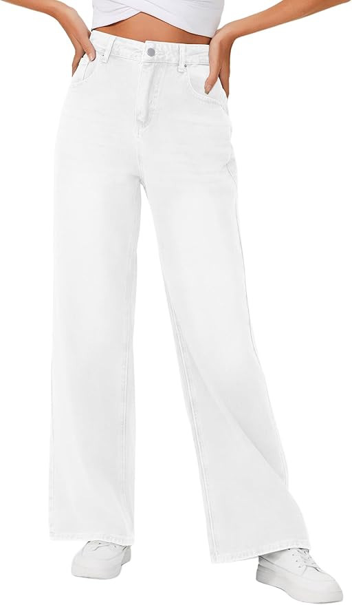 Genleck Baggy Jeans for Woman High Waisted Loose Wide Leg Jean Womens Boyfriend Y2K Pants Trendy | Amazon (US)