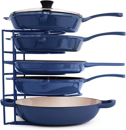 Pan Organizer for Cast Iron Skillets, Griddles and Pots - Heavy Duty Pan Rack - Holds Up to 50 LB... | Amazon (US)