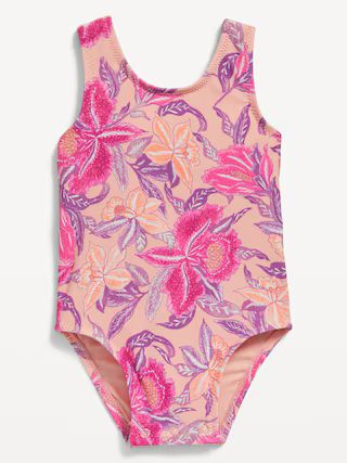 Printed Back Tie-Cutout One-Piece Swimsuit for Baby | Old Navy (US)