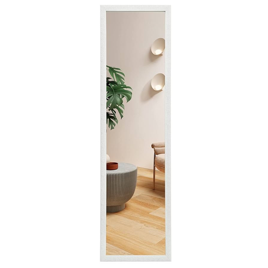 LFT HUIMEI2Y Door Mirror Full Length, Wall-Mounted Mirror Rectangle Tall with Engraving Frame, Ov... | Amazon (US)