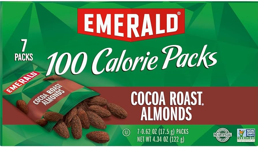 Emerald Almonds, 100 Calorie Snack Packs, Cocoa Roasted Almond Nut Snack, Protein Snack, Individu... | Amazon (US)