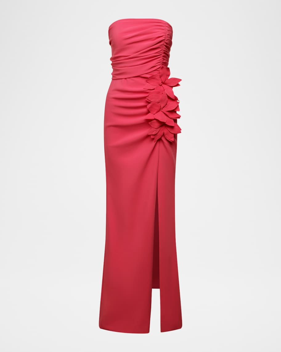 Flower Appliqué Strapless Gown | Neiman Marcus