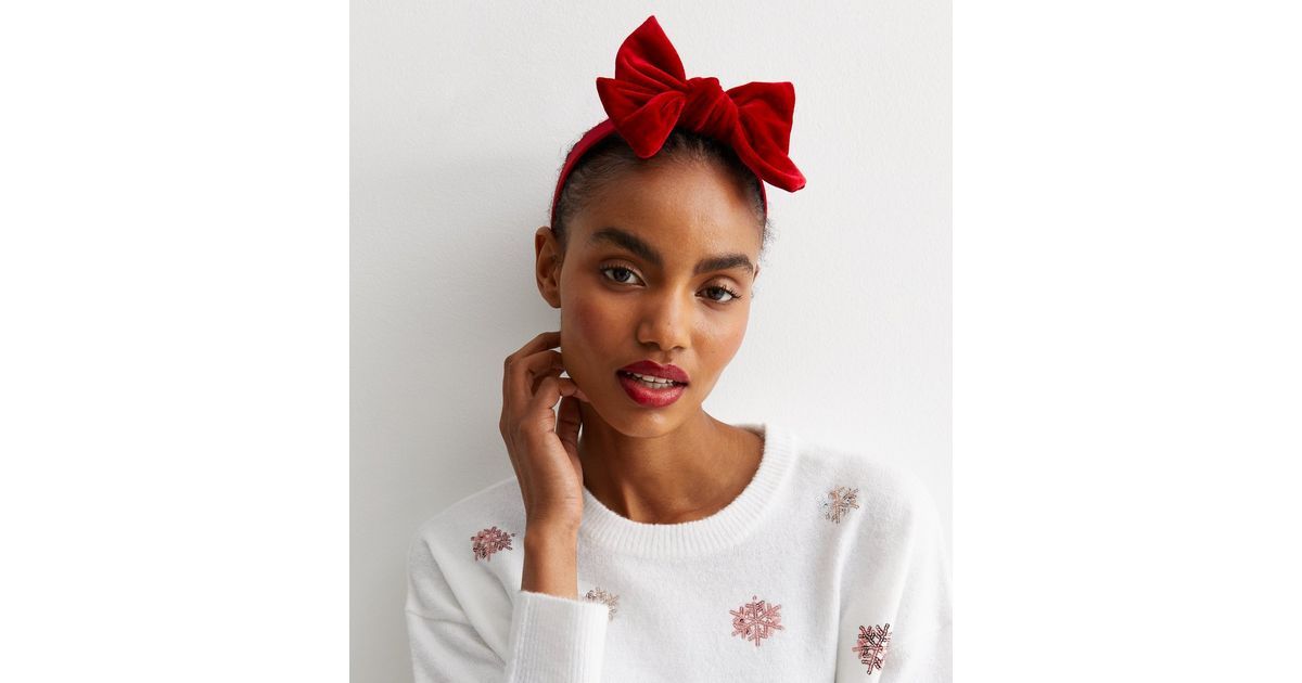 Red Velvet Bow Headband | New Look | New Look (UK)