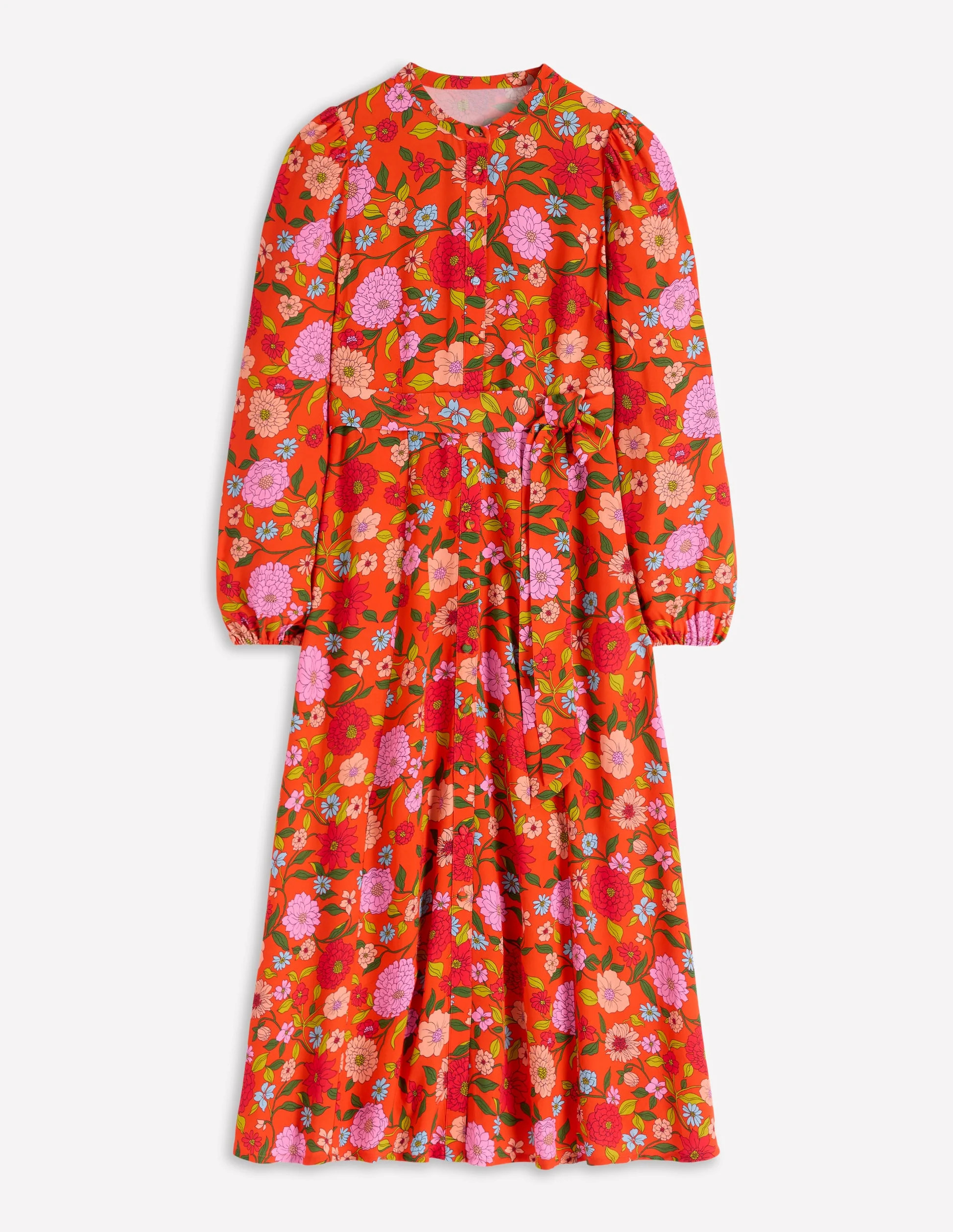 Mae Occasion Maxi Shirt Dress-Firecracker Red, Dahlia Trail | Boden (US)