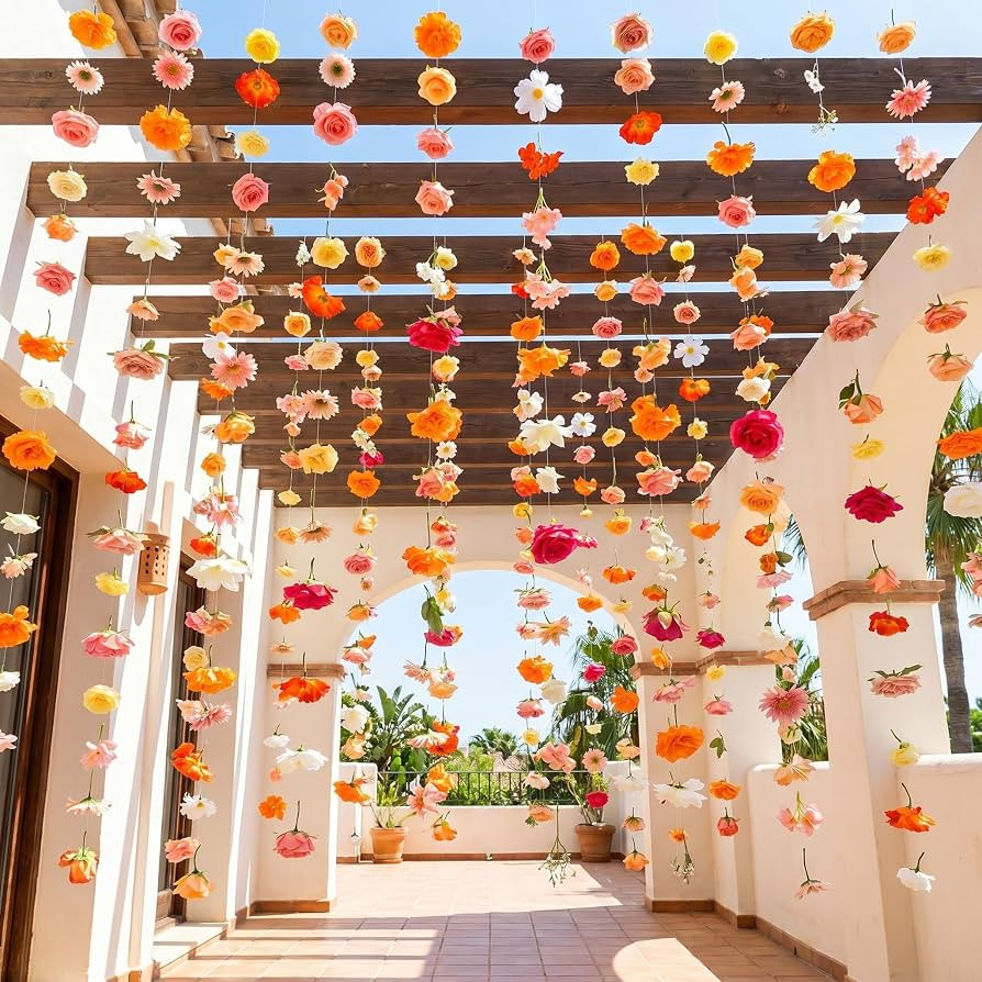 Suncalla 12 Pcs 70.8 ft Wildflower Garland Pre Strung Artificial Hanging Flower Vine Backdrop Dec... | Amazon (US)
