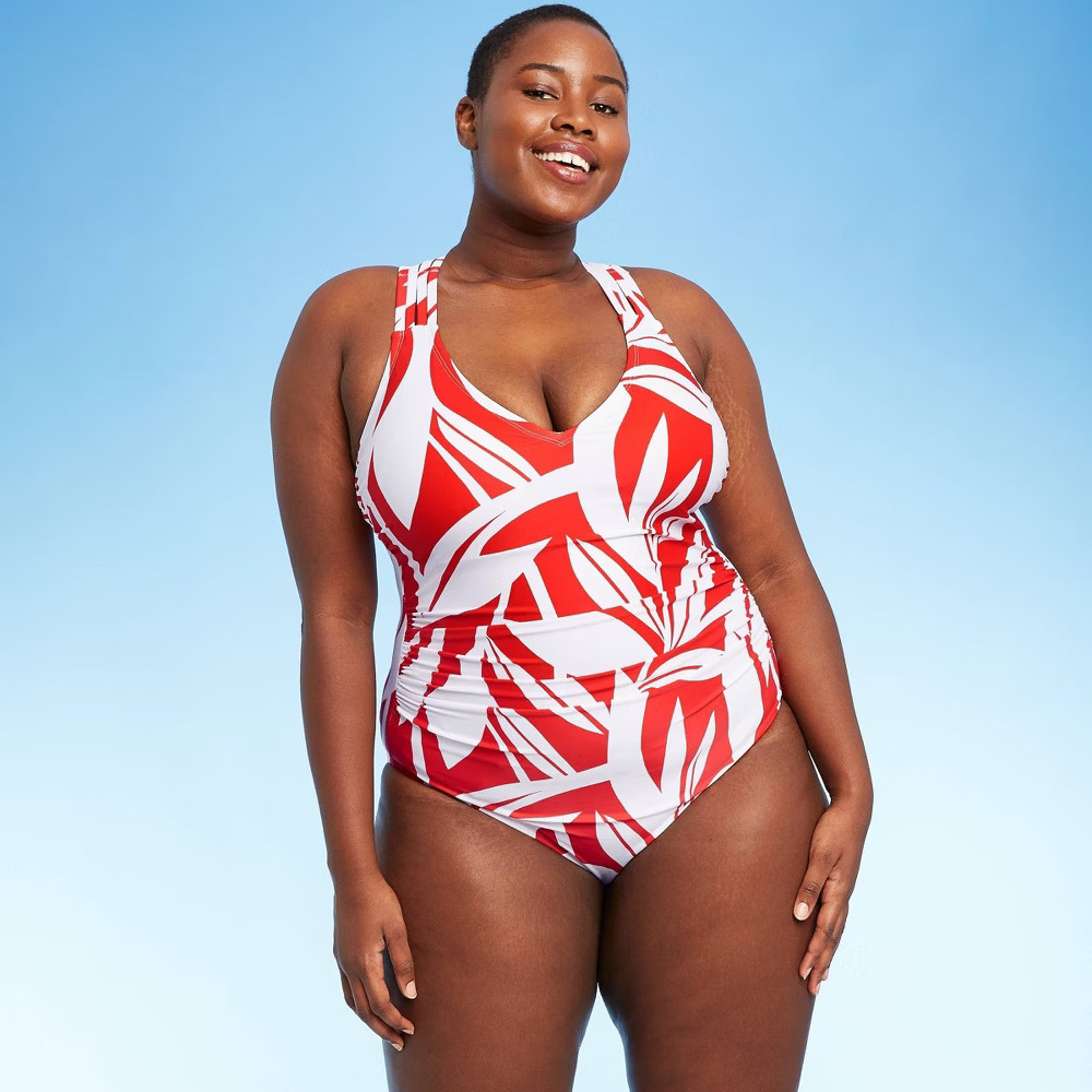 Women's Plus Size Strappy Back One Piece Swimsuit - Kona Sol™ | Target