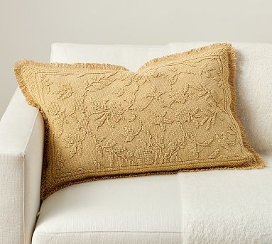Marigold Fringe Lumbar Pillow | Pottery Barn (US)