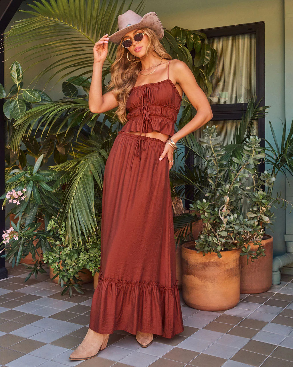 Boheme Dune Ruffle Trim Top | VICI