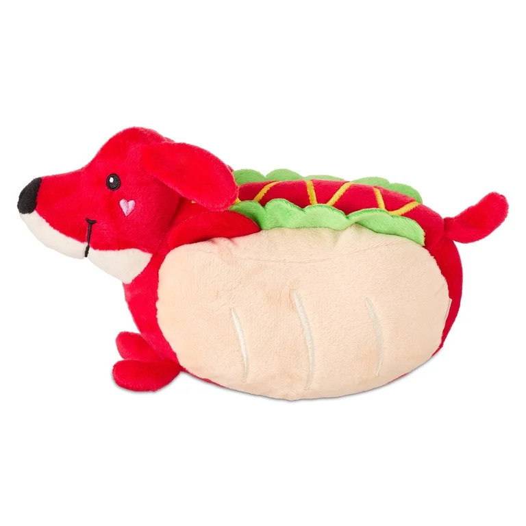 Small Hot Dog Pup Plush, Multicolor, 6", Valentine's Day by Way To Celebrate | Walmart (US)