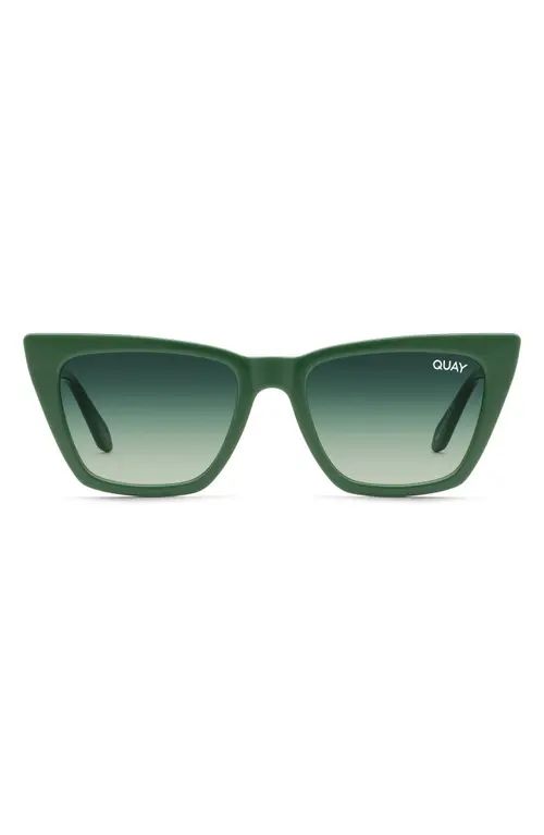 Quay Australia Call The Shots 48mm Gradient Cat Eye Sunglasses in Monstera/Green at Nordstrom | Nordstrom