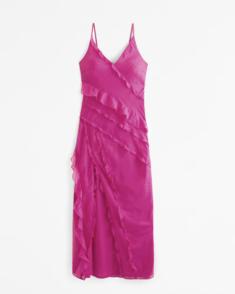 Women's Draped Ruffle Maxi Dress | Women's Dresses & Jumpsuits | Abercrombie.com | Abercrombie & Fitch (US)