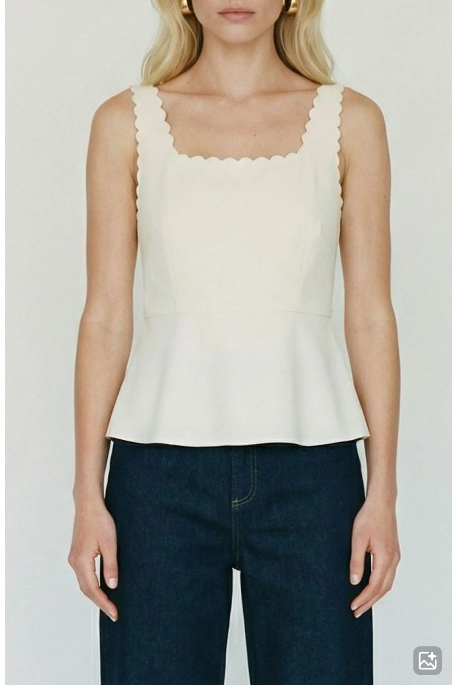 Julietta Scallop Trim Peplum Top (Women) | Nordstrom | Nordstrom