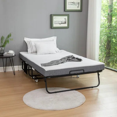 Folding Bed with Mattress, SPortable Foldable Bed with Storage Cover, SRollaway Bed for Adults with Memory Foam Mattress and Metal Frame, SCot Size Gu | Wayfair North America