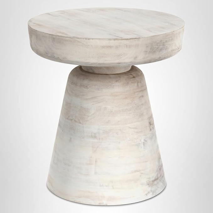 SIMPLIHOME Robbie Accent Table - 16 inch Wide Solid Mango Wood End Table in Distressed White Wash... | Amazon (US)