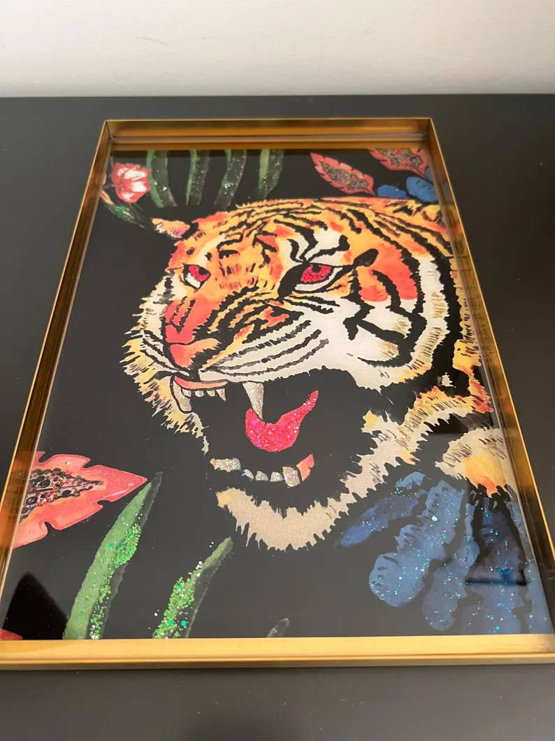 Gucci Tiger Wallpaper Catchall Tray - Etsy | Etsy (US)