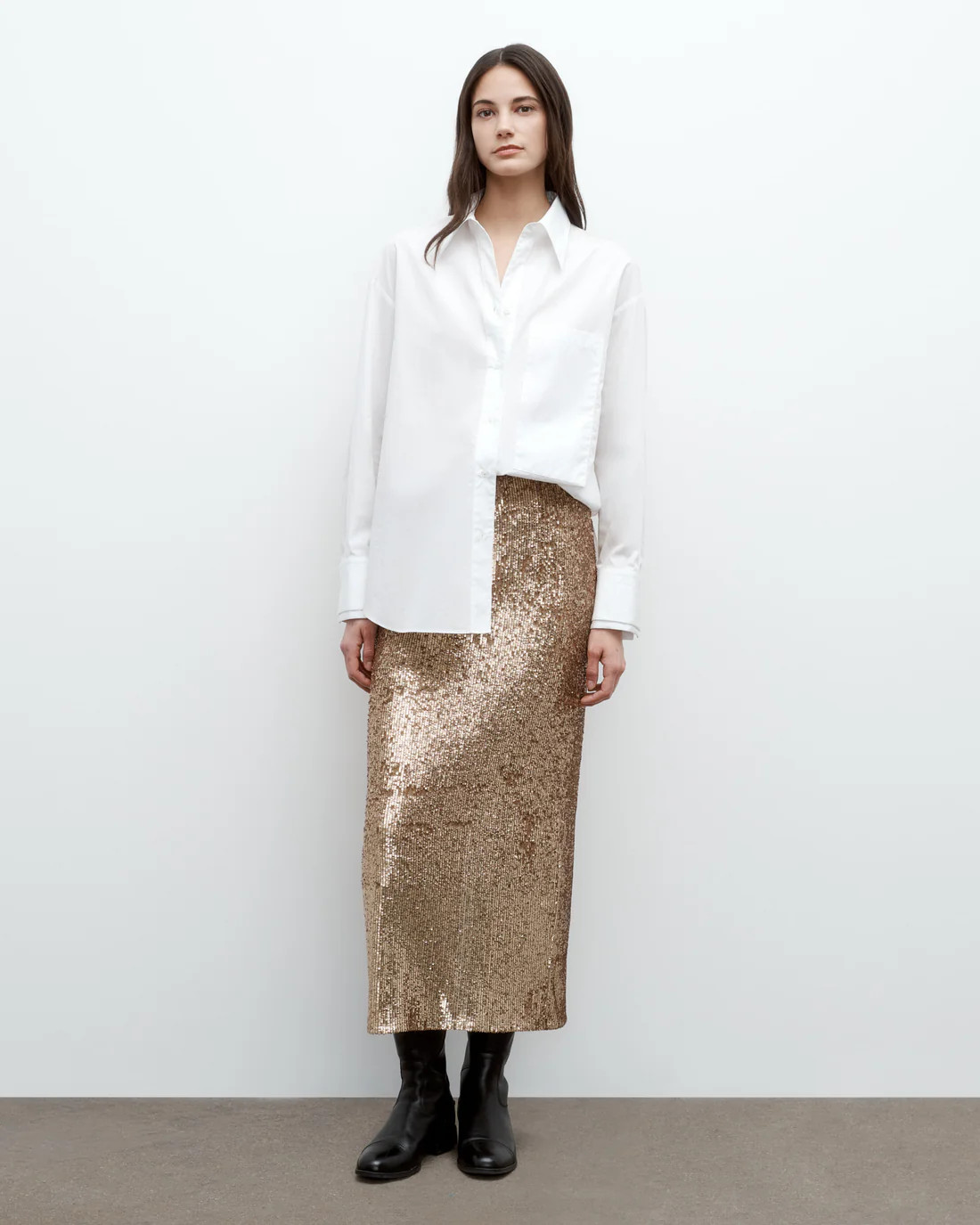 Gwyneth Skirt in Stripe Sequin Mesh | TWP