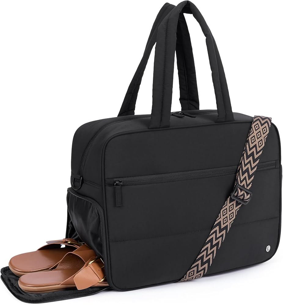 CLUCI Weekender Travel Bag for Women Puffer Tote Bag Carry On Duffle Overnight Bags with Shoe Com... | Amazon (US)