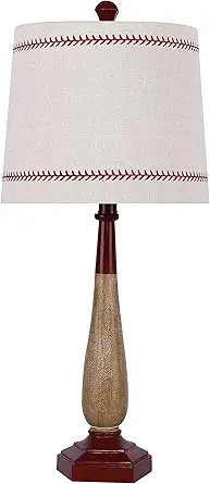 25.5" Aged & Matte Vintage Red Finish Baseball Bat Table Lamp | Amazon (US)
