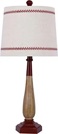 25.5" Aged & Matte Vintage Red Finish Baseball Bat Table Lamp | Amazon (US)