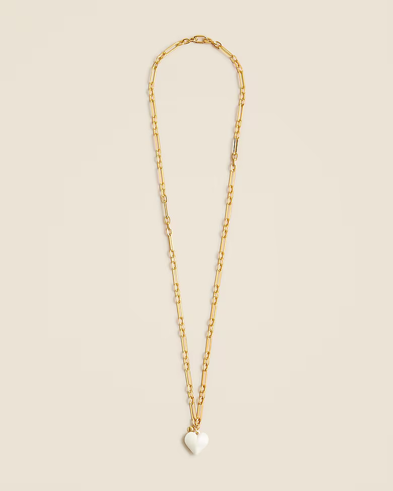Enamel heart pendant necklace | J. Crew US